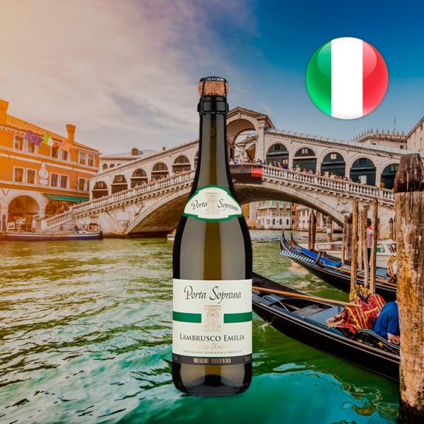 Frisante Porta Soprana Lambrusco I.G.P. Emilia Branco Amabile Suave Oferta