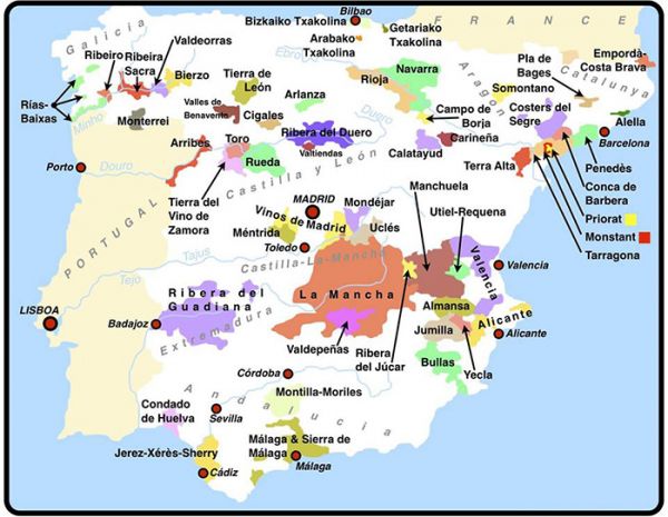 Vinho espanhol - um guia prático - Regiões Vinícolas da Espanha