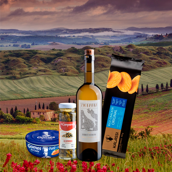 Kit ZioBaffa Pinot Grigio + Aperitivos - Oferta