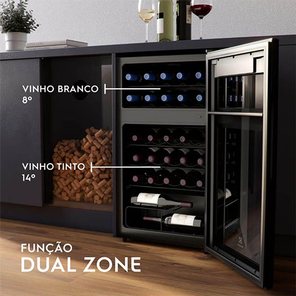 Adega Climatizada Electrolux 29 Garrafas WDF29 127V - Dual Zone