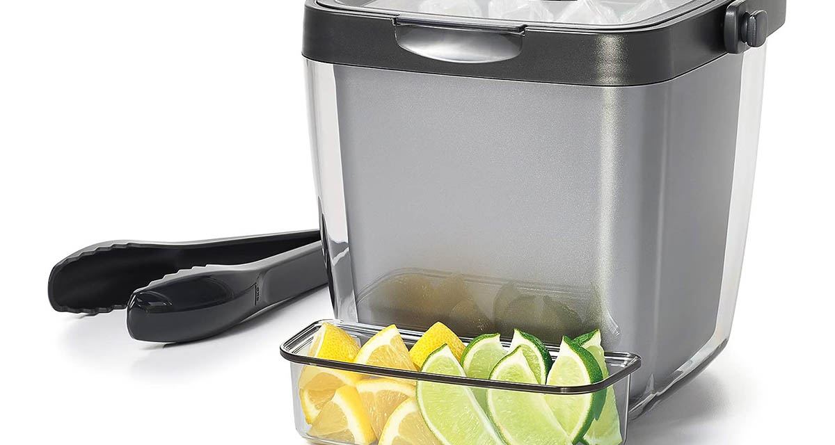 Balde Térmico para Gelo Oxo 2.4L - Parede dupla - Pinças e Bandeja de enfeites