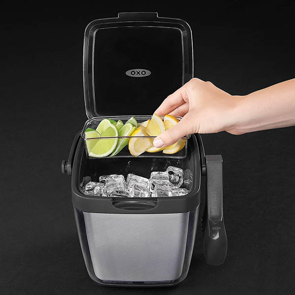 Balde Térmico para Gelo Oxo 2.4L - Parede dupla - Pinças e Bandeja de enfeites 5