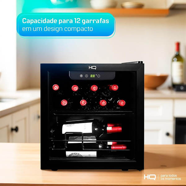 Adega Climatizada Compressor HQ 12 Garrafas 36 Litros HQ-AV12H Preto 127V 5