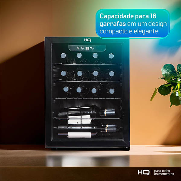 Adega Climatizada Compressor HQ 16 Garrafas 48 Litros HQ-AV16H Preto 127V 8