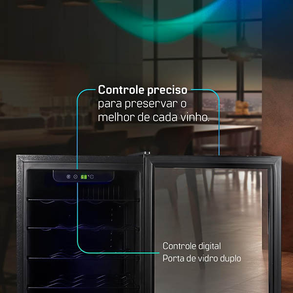 Adega Climatizada Compressor HQ 24 Garrafas 75 Litros HQ-AV24H Preto 127V 6