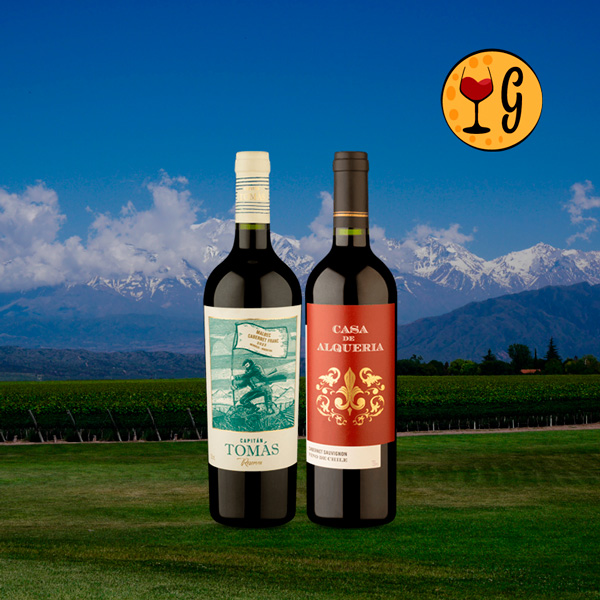 Kit Dois Vinhos Sul Americanos Acessíveis – Capitán Tomás Reserva Malbec Cabernet Franc 2022 e Casa de Alqueria DO Valle Central Cabernet Sauvignon 2024 - Oferta