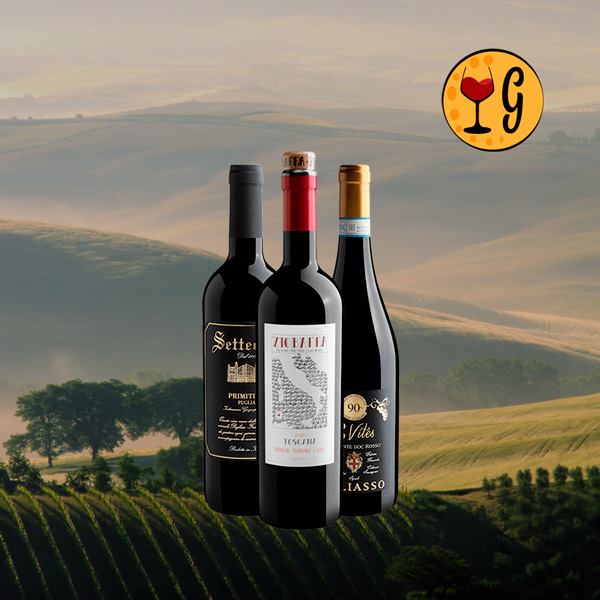Kit Vinhos da Itália de Norte a Sul – 3 Rótulos Italianos 94+ Pontos com Desconto Especial - Oferta