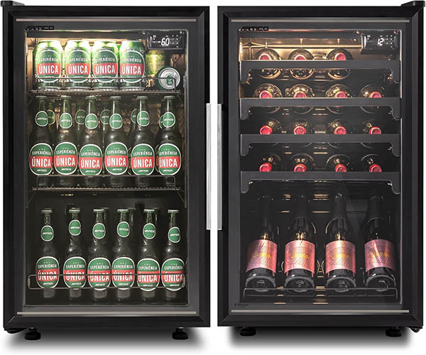 Adega Climatizada e Refrigerador 2 em 1 20 Garrafas De Vinho e 100 Latas 220V - Oferta