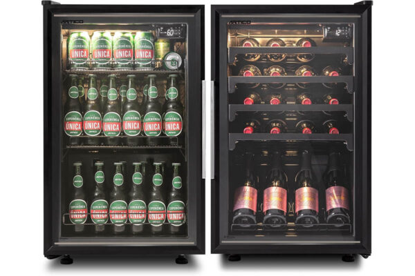 Adega Climatizada e Refrigerador 2 em 1 20 Garrafas De Vinho e 100 Latas 220V - Thumbnail