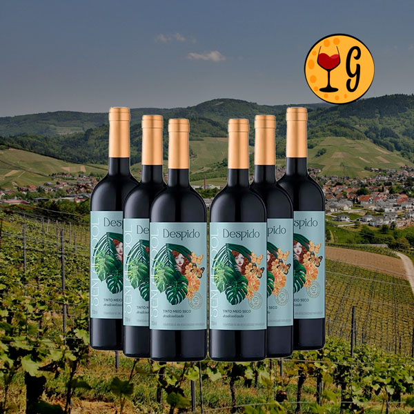 Kit 6 Garrafas Despido Tinto Meio Seco Sem Álcool – Sabor e Bem-Estar em Dose Séxtupla - Oferta